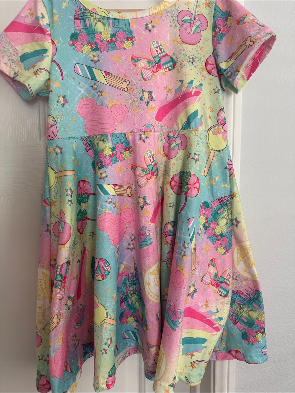 Disneyland Pastel Candy Print Twirl Girls Dress